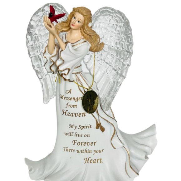 Angel Figurine Fairy Christmas Thomas Kinkade Bradford Exchange Bereavement bird - Picture 1 of 6